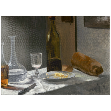 puzzleplate Still Life with Bottle, Carafe, Bread, and Wine (1862 -1863) by Claude Monet 1000 Jigsaw Puzzle
