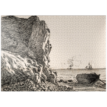 puzzleplate Cliffs and Sea, Sainte-Adresse (1864) by Claude Monet 1000 Jigsaw Puzzle