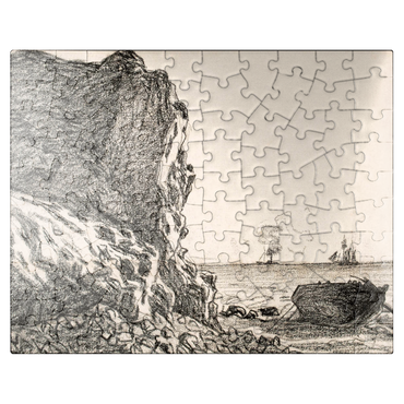 puzzleplate Cliffs and Sea Sainte-Adresse 1864 by Claude Monet 100 Jigsaw Puzzle