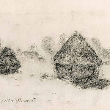 Stacks of Wheat by Claude Monet 1000 Jigsaw Puzzle 3D Modell