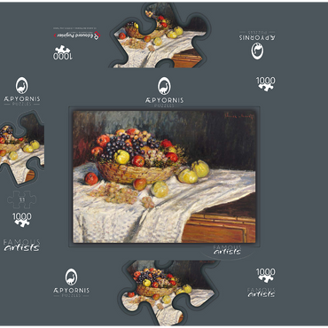 Apples and Grapes (1879-1880) by Claude Monet 1000 Jigsaw Puzzle box 3D Modell