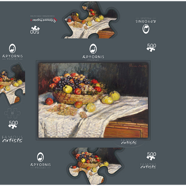Apples and Grapes 1879-1880 by Claude Monet 500 Jigsaw Puzzle box 3D Modell