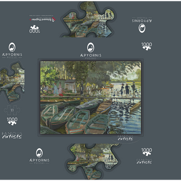 Claude Monet's Bathers at La Grenouillère (1896) 1000 Jigsaw Puzzle box 3D Modell