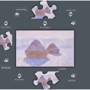 Haystacks Effect of Snow and Sun 1891 by Claude Monet 100 Jigsaw Puzzle box 3D Modell