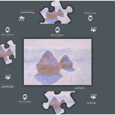 Haystacks Effect of Snow and Sun 1891 by Claude Monet 500 Jigsaw Puzzle box 3D Modell