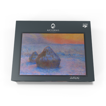 Stacks of Wheat Sunset Snow Effect 1890-1891 by Claude Monet 500 Jigsaw Puzzle box view1