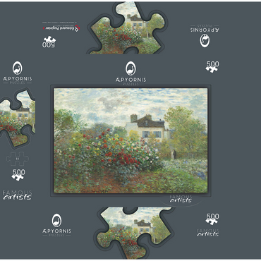 The Artists Garden in Argenteuil A Corner of the Garden with Dahlias 1873 by Claude Monet 500 Jigsaw Puzzle box 3D Modell