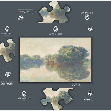 The Seine at Giverny 1897 by Claude Monet 100 Jigsaw Puzzle box 3D Modell