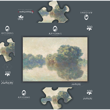 The Seine at Giverny 1897 by Claude Monet 500 Jigsaw Puzzle box 3D Modell
