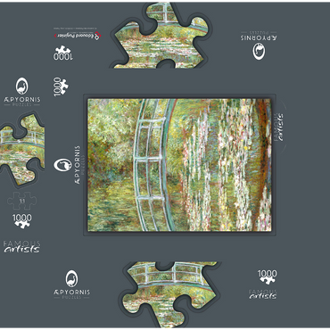 Bridge over a Pond of Water Lilies by Claude Monet 1000 Jigsaw Puzzle box 3D Modell