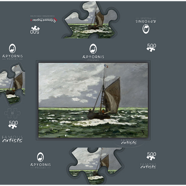 Claude Monets Seascape Storm 1866 500 Jigsaw Puzzle box 3D Modell
