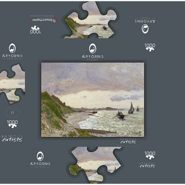 Claude Monet's The Seashore at Sainte-Adresse (1864) 1000 Jigsaw Puzzle box 3D Modell