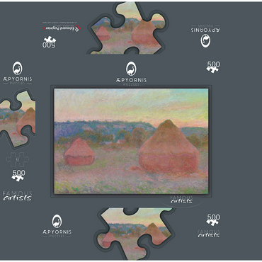 Haystacks End of Day Autumn 1890-1891 by Claude Monet 500 Jigsaw Puzzle box 3D Modell