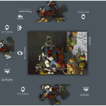 Still Life with Flowers and Fruit (1869) by Claude Monet 1000 Jigsaw Puzzle box 3D Modell