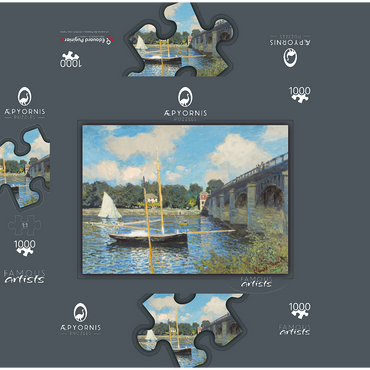 The Bridge at Argenteuil (1874) by Claude Monet 1000 Jigsaw Puzzle box 3D Modell