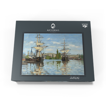Ships Riding on the Seine at Rouen (1872 -1873) by Claude Monet 1000 Jigsaw Puzzle box view1
