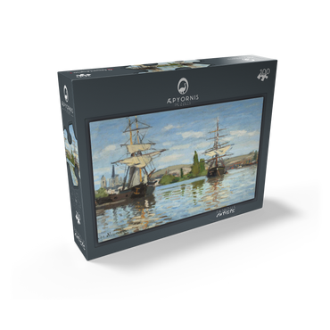 Ships Riding on the Seine at Rouen 1872 -1873 by Claude Monet 100 Jigsaw Puzzle box view1