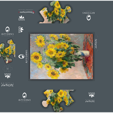 Bouquet of Sunflowers (1881) by Claude Monet 1000 Jigsaw Puzzle box 3D Modell