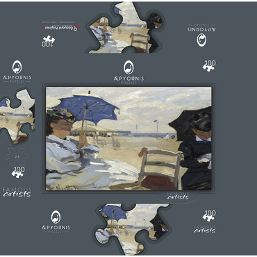 Claude Monets The Beach at Trouville 1870 100 Jigsaw Puzzle box 3D Modell