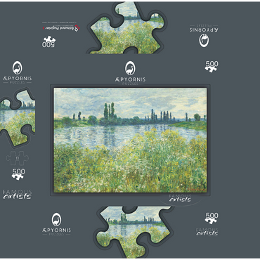 Banks of the Seine Vétheuil 1880 by Claude Monet 500 Jigsaw Puzzle box 3D Modell