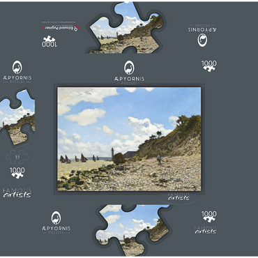 The Beach at Honfleur (1864-1866) by Claude Monet 1000 Jigsaw Puzzle box 3D Modell