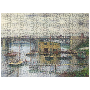 puzzleplate Bridge at Argenteuil on a Gray Day 1876 by Claude Monet 500 Jigsaw Puzzle
