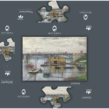 Bridge at Argenteuil on a Gray Day 1876 by Claude Monet 500 Jigsaw Puzzle box 3D Modell