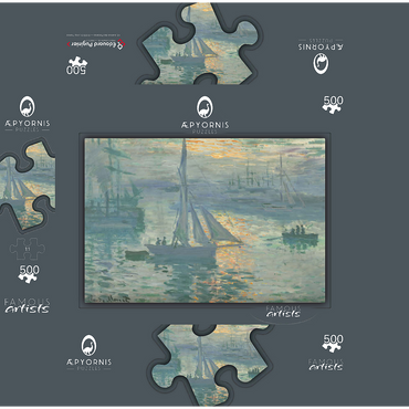 Sunrise 1873 by Claude Monet 500 Jigsaw Puzzle box 3D Modell