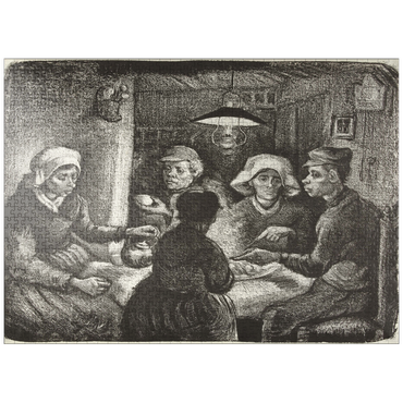 puzzleplate Composition lithograph of The Potato Eaters (De aardappeleters, 1885) by Vincent van Gogh 1000 Jigsaw Puzzle