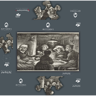 Composition lithograph of The Potato Eaters De aardappeleters 1885 by Vincent van Gogh 100 Jigsaw Puzzle box 3D Modell