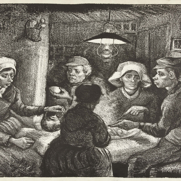Composition lithograph of The Potato Eaters De aardappeleters 1885 by Vincent van Gogh 500 Jigsaw Puzzle 3D Modell
