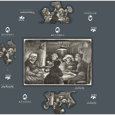 Composition lithograph of The Potato Eaters De aardappeleters 1885 by Vincent van Gogh 500 Jigsaw Puzzle box 3D Modell