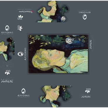 Adeline Ravoux 1890 by Vincent van Gogh 100 Jigsaw Puzzle box 3D Modell