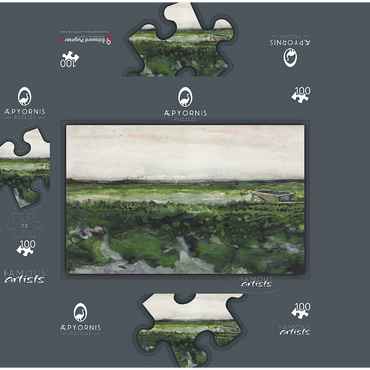 Landscape with Wheelbarrow 1883 by Vincent van Gogh 100 Jigsaw Puzzle box 3D Modell