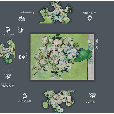 Roses (1890) by Vincent van Gogh 1000 Jigsaw Puzzle box 3D Modell