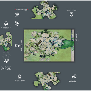 Roses 1890 by Vincent van Gogh 100 Jigsaw Puzzle box 3D Modell