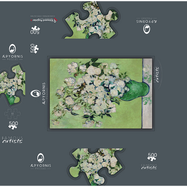 Roses 1890 by Vincent van Gogh 500 Jigsaw Puzzle box 3D Modell