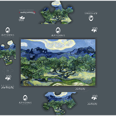 Vincent van Goghs Olive Trees with the Alpilles in the Background 1889 100 Jigsaw Puzzle box 3D Modell