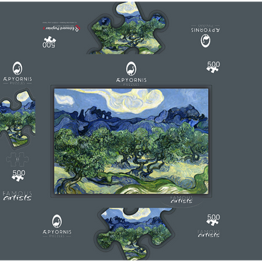 Vincent van Goghs Olive Trees with the Alpilles in the Background 1889 500 Jigsaw Puzzle box 3D Modell