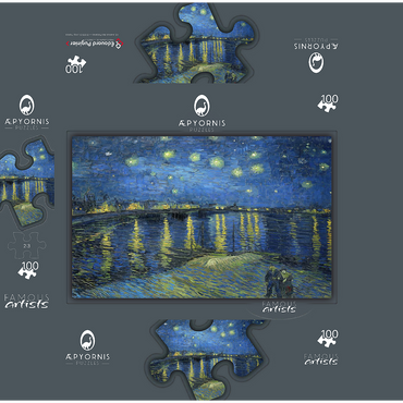 Vincent van Goghs Starry Night Over the Rhone 1888 100 Jigsaw Puzzle box 3D Modell