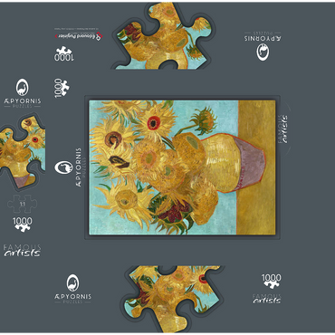 Vincent van Gogh's Vase with Twelve Sunflowers (1888-1889) 1000 Jigsaw Puzzle box 3D Modell