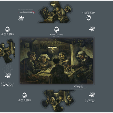 Vincent van Goghs The Potato Eaters 1885 100 Jigsaw Puzzle box 3D Modell