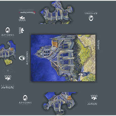 Vincent van Gogh's The Church at Auvers (1890) 1000 Jigsaw Puzzle box 3D Modell