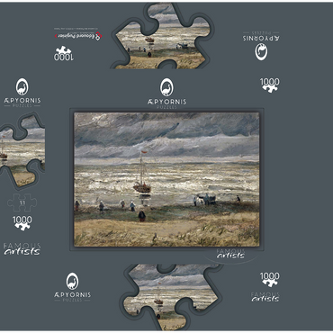 Vincent van Gogh's Beach at Scheveningen in Stormy Weather (1882) 1000 Jigsaw Puzzle box 3D Modell
