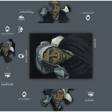 Vincent van Gogh's Head of a Peasant Woman (1884) 1000 Jigsaw Puzzle box 3D Modell