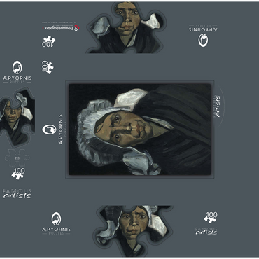 Vincent van Goghs Head of a Peasant Woman 1884 100 Jigsaw Puzzle box 3D Modell
