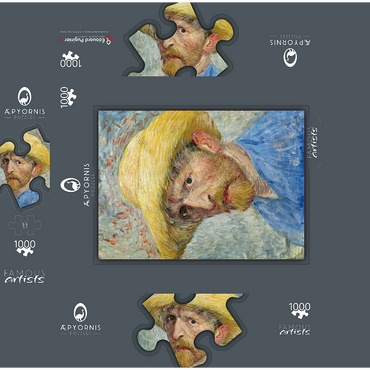 Vincent van Gogh's Self-Portrait (1887) 1000 Jigsaw Puzzle box 3D Modell