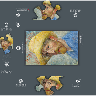Vincent van Goghs Self-Portrait 1887 100 Jigsaw Puzzle box 3D Modell
