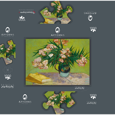 Oleanders (1888) by Vincent van Gogh 1000 Jigsaw Puzzle box 3D Modell
