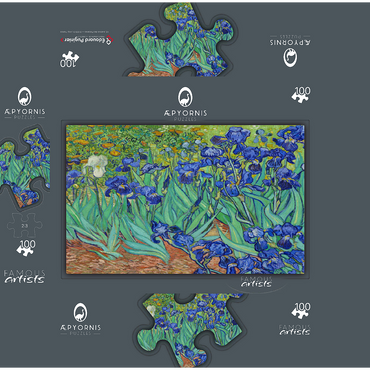 Irises 1889 by Vincent van Gogh 100 Jigsaw Puzzle box 3D Modell